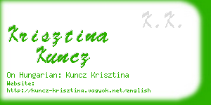 krisztina kuncz business card